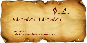 Vörös Lázár névjegykártya